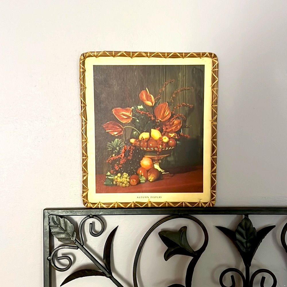 Vintage 1950’s Wicker Rattan Framed Print